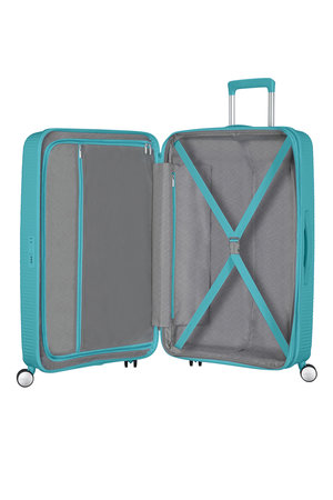 American Tourister Soundbox 77cm erweiterbarer blauer Koffer