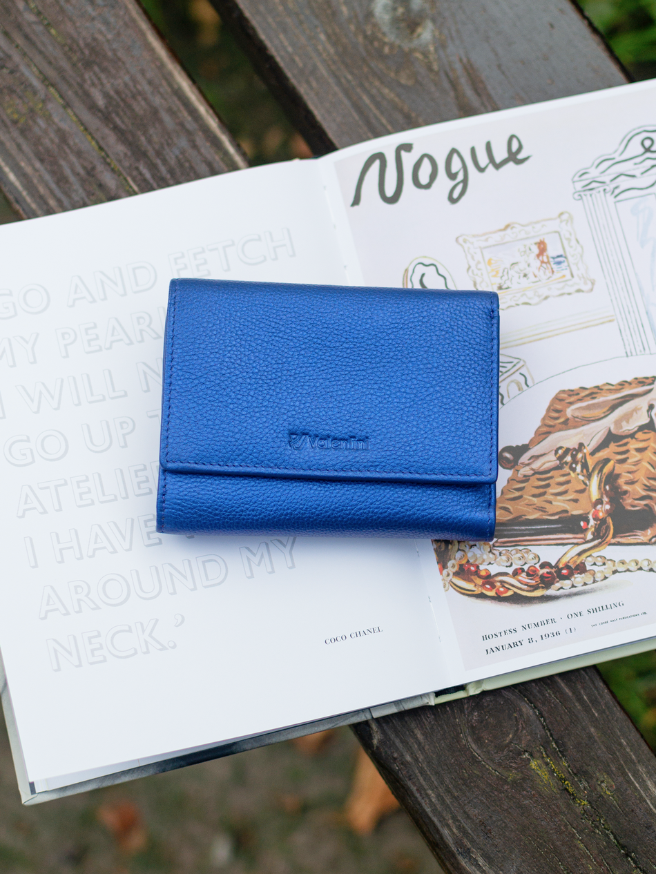 Valentini Damengeldbörse Metallic 445 blau