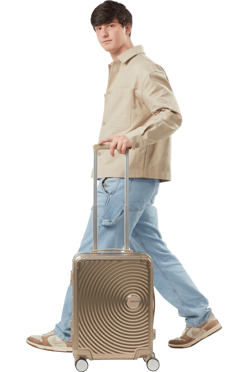 American Tourister Soundbox Alu Kabinenkoffer 55cm Braun