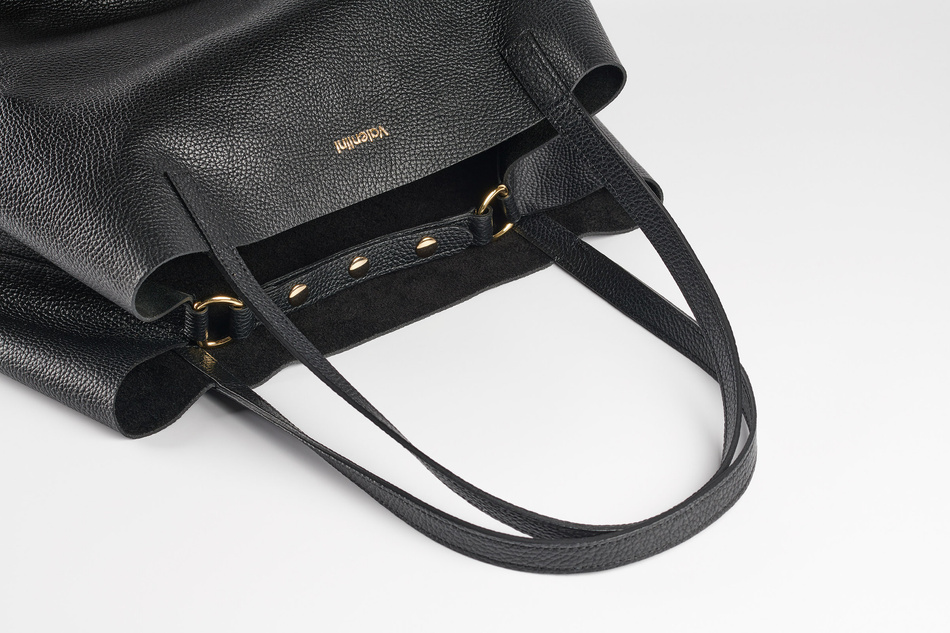 Shopper skórzany Paola czarny