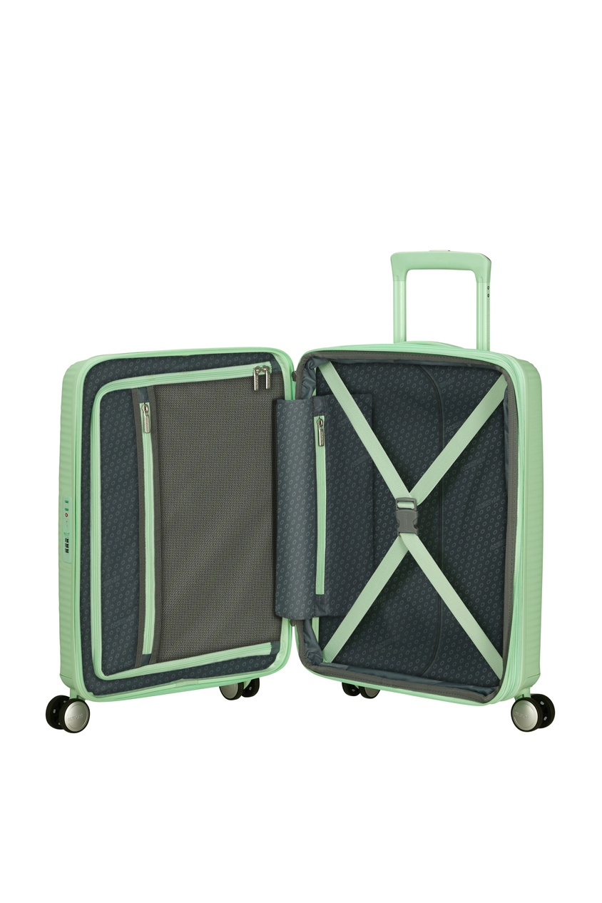 American Tourister Soundbox Kabinenkoffer 55cm, vergrößerbar, hellgrün