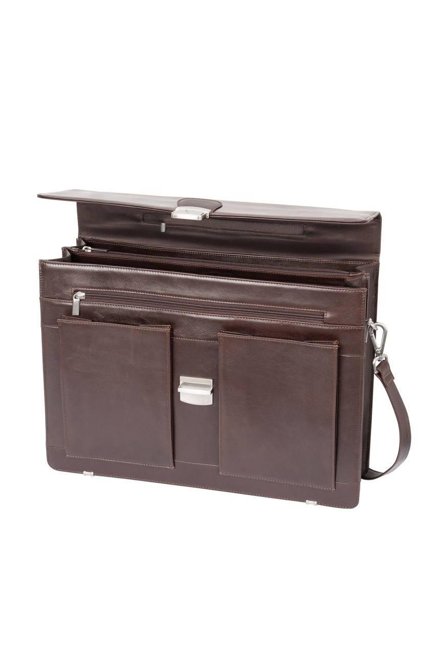 Valentini Ambassador 606 Aktentasche aus braunem Leder