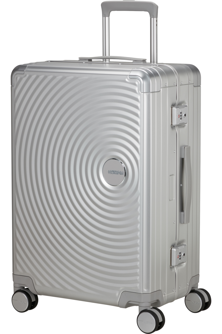 Walizka American Tourister Soundbox Alu 68cm srebrna