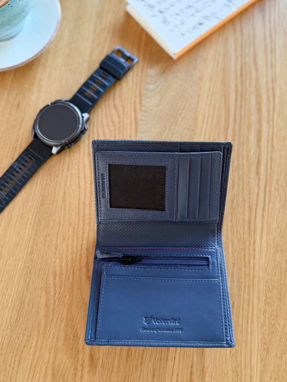 Valentini Perforierte 265 Herren Brieftasche marineblau