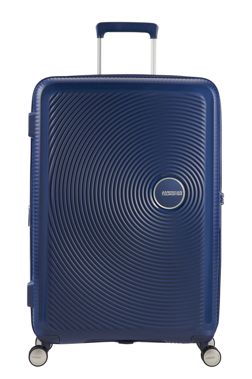 Walizka American Tourister Soundbox 67cm powiększana granatowa