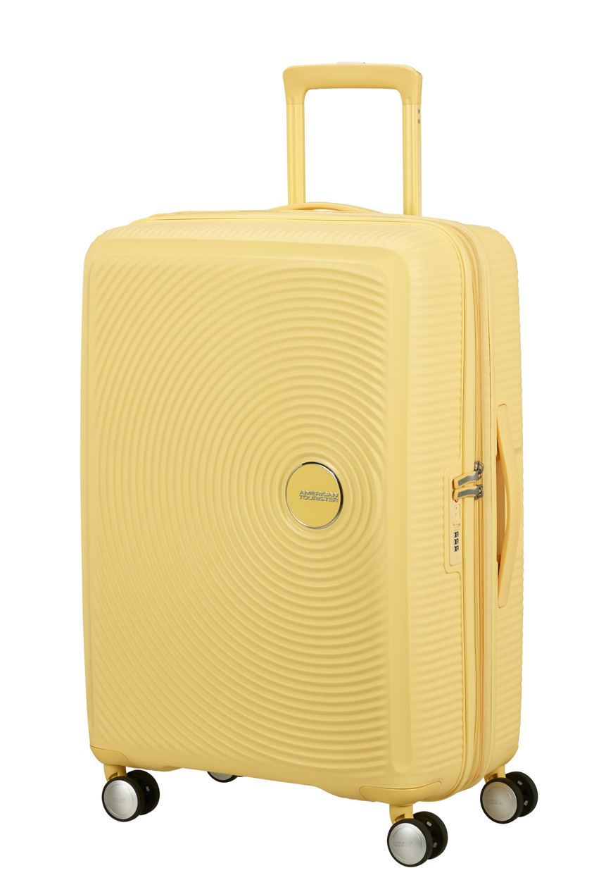 American Tourister Soundbox 67cm Koffer, vergrößerbar, hellgelb