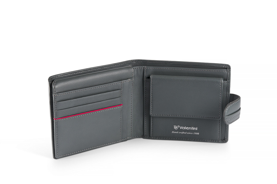 Valentini Black & Red Diamond Herrengeldbörse 502P grau