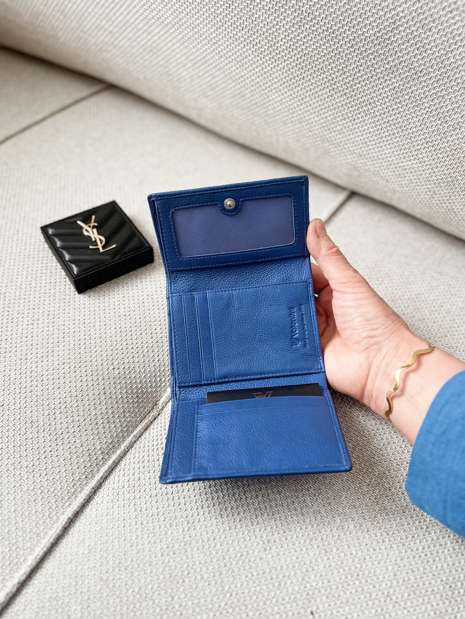 Valentini Damengeldbörse Metallic 445 blau