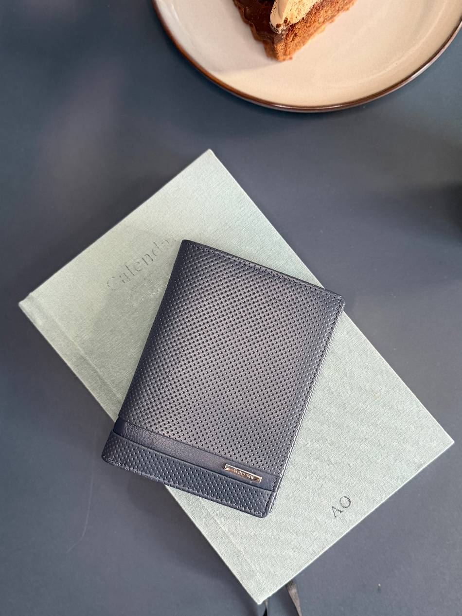 Valentini Perforierte 265 Herren Brieftasche marineblau