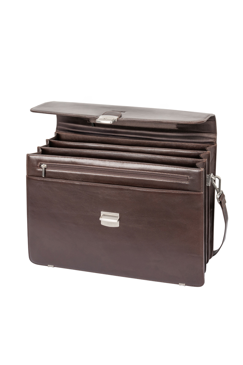 Valentini Ambassador 605 Aktentasche aus braunem Leder