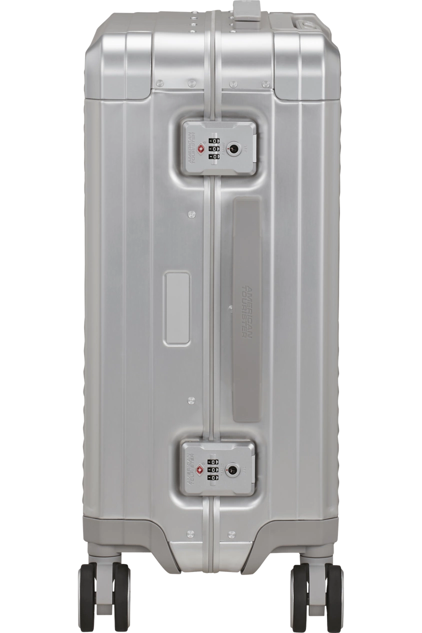 Walizka kabinowa American Tourister Soundbox Alu 55cm srebrna