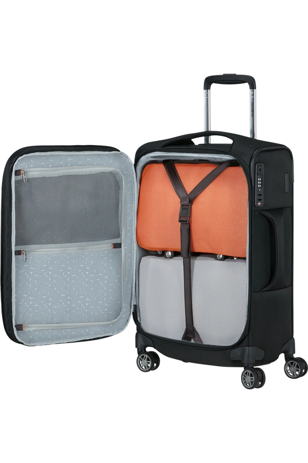 Samsonite Re-Lite 55 cm schmaler Koffer, erweiterbar, Schwarz