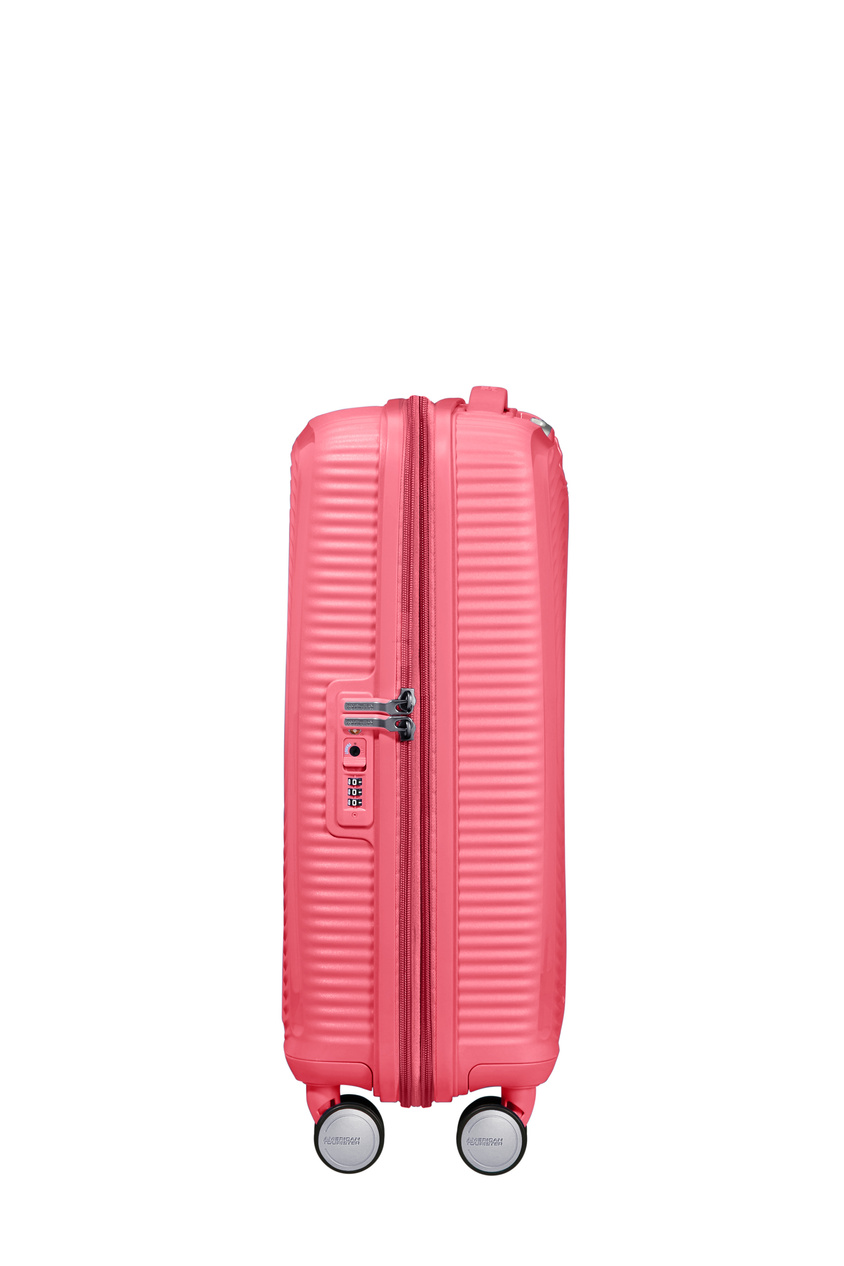 Walizka kabinowa American Tourister Soundbox 55cm powiększana różowa