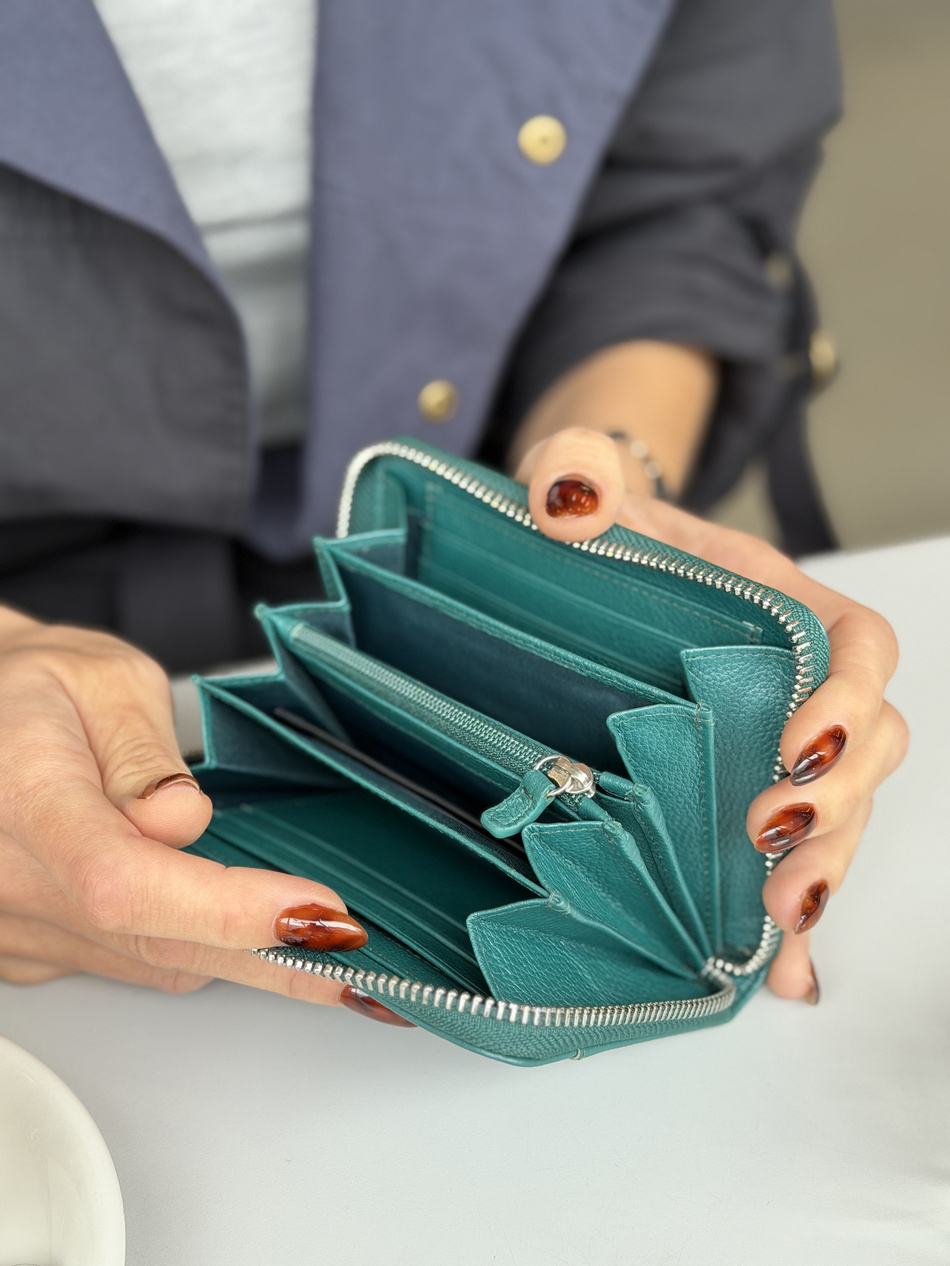 Valentini Damengeldbörse Metallic 410 grün