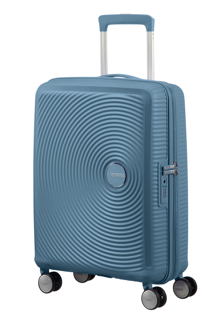 American Tourister Soundbox 55cm erweiterbarer Handgepäckkoffer blau