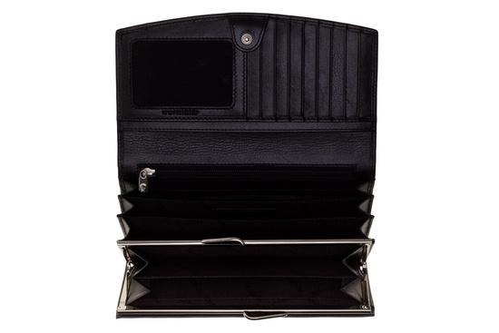 Valentini Metal Sticker Damenbrieftasche 273 schwarz