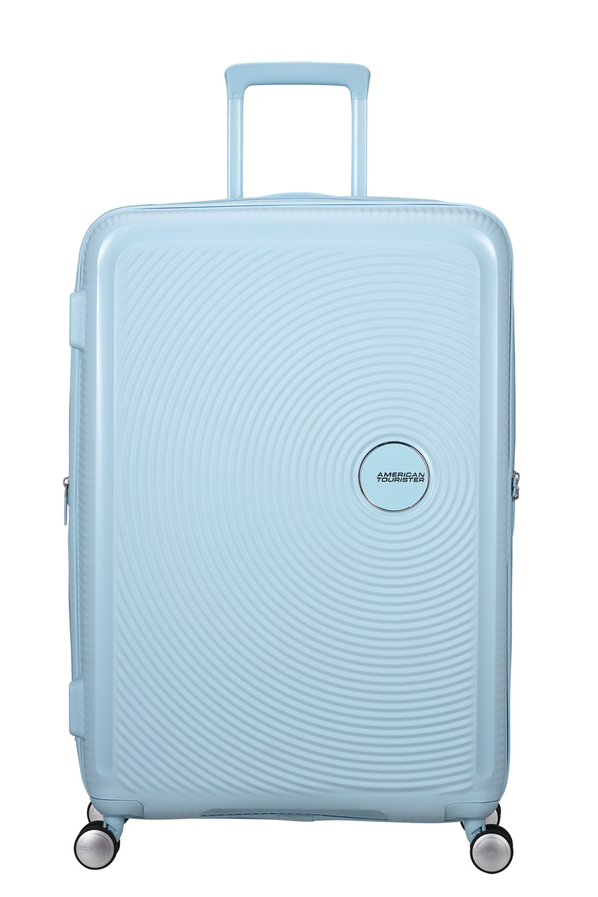 Walizka American Tourister Soundbox 77cm powiększana niebieska jasna