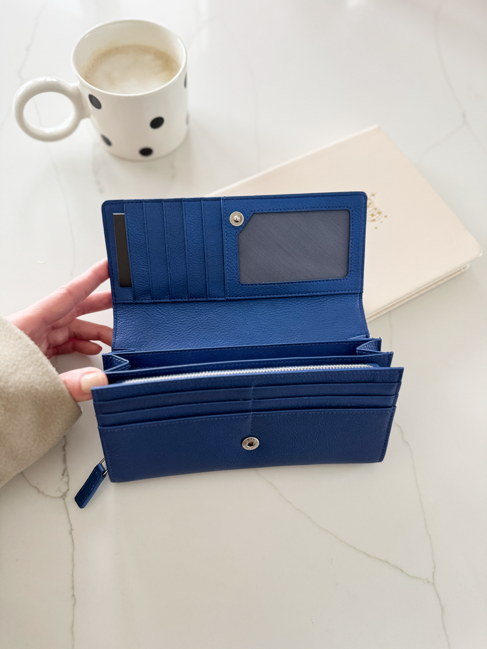 Valentini Damengeldbörse Metallic 277 blau