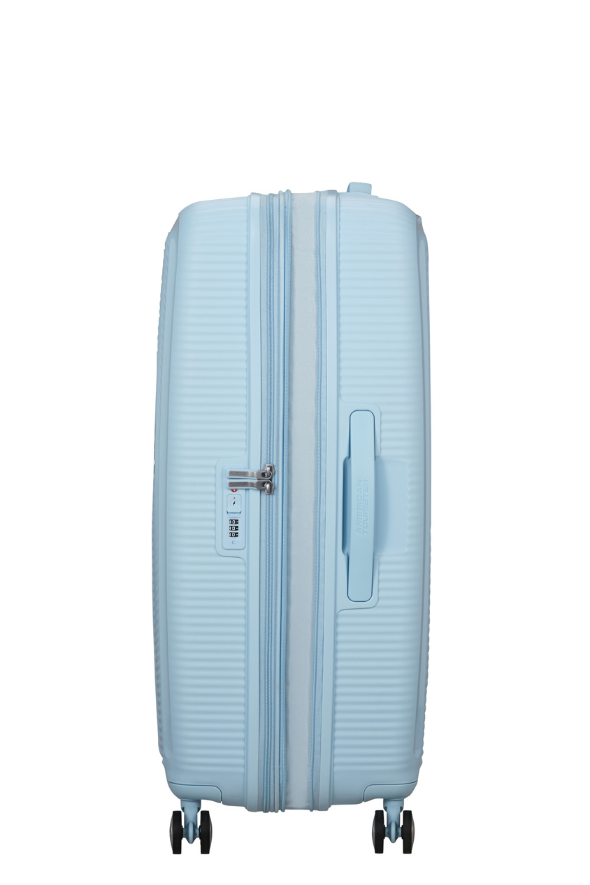 Walizka American Tourister Soundbox 77cm powiększana niebieska jasna