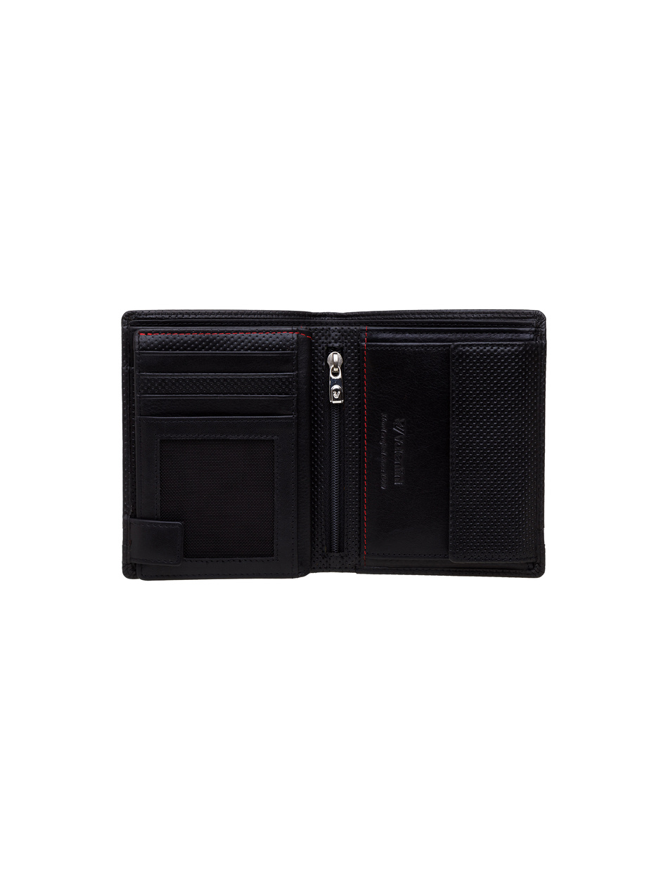 Valentini Perforierte 282 schwarze vertikale Brieftasche für Männer
