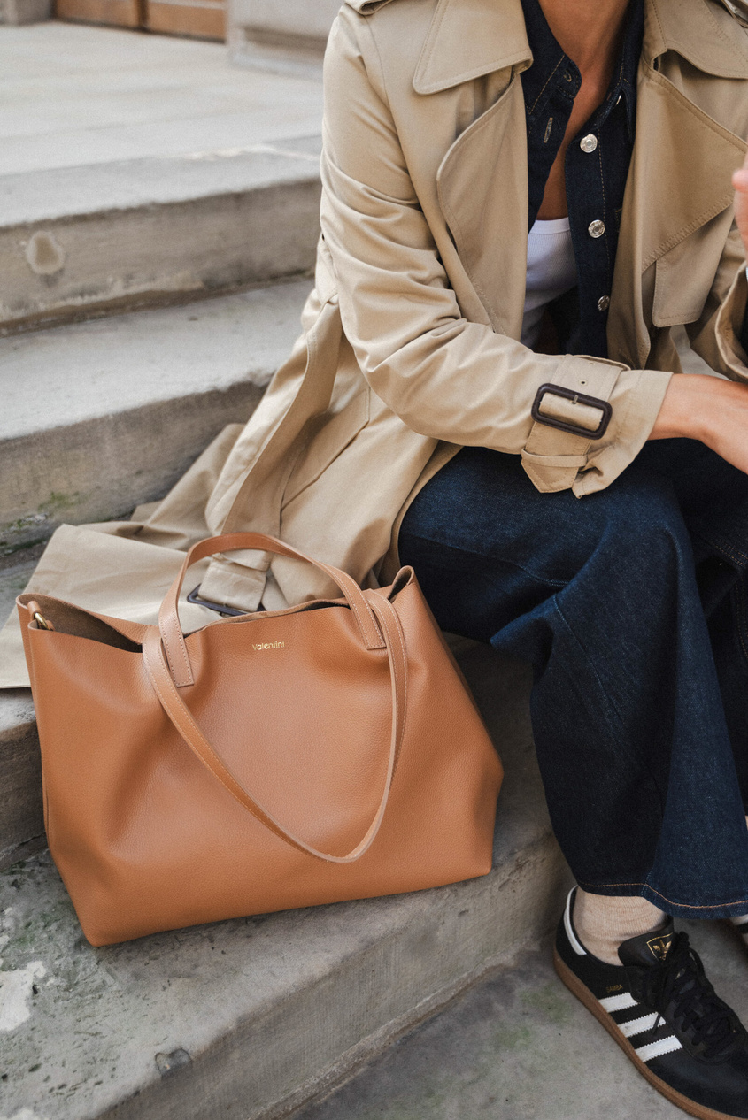 Valentini Paola 2553 Karamellfarbener Leder Shopper