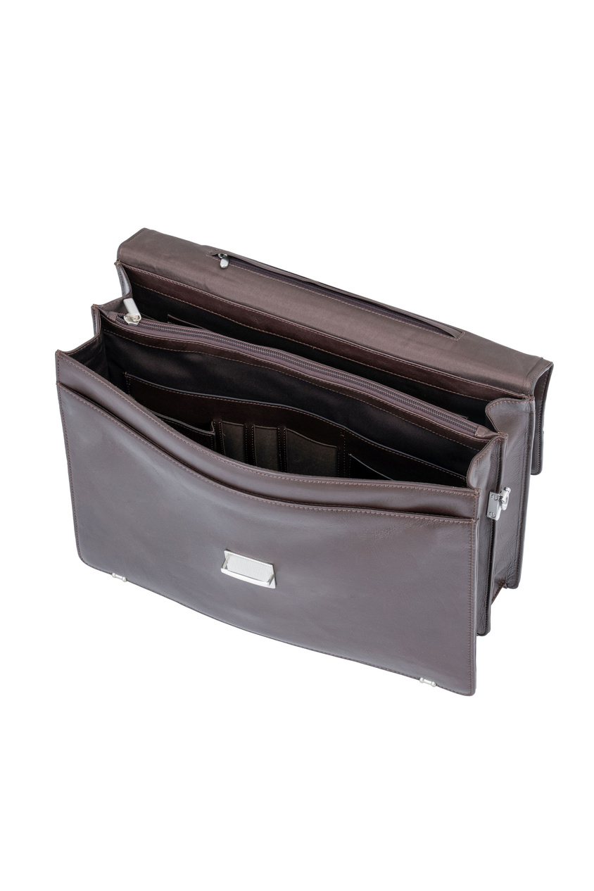 Valentini Ambassador 613 Aktentasche aus braunem Leder