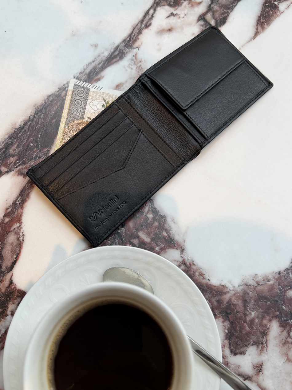 Valentini Prisma 274 schwarzes Herren Portemonnaie aus Leder