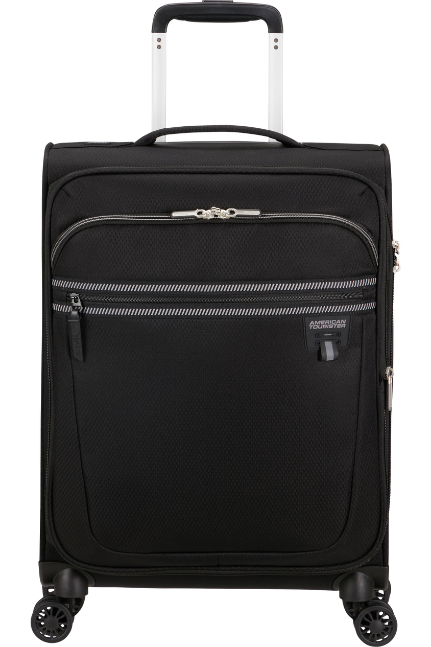 American Tourister Aerospin 55 cm schwarzer Kabinenkoffer, erweitert