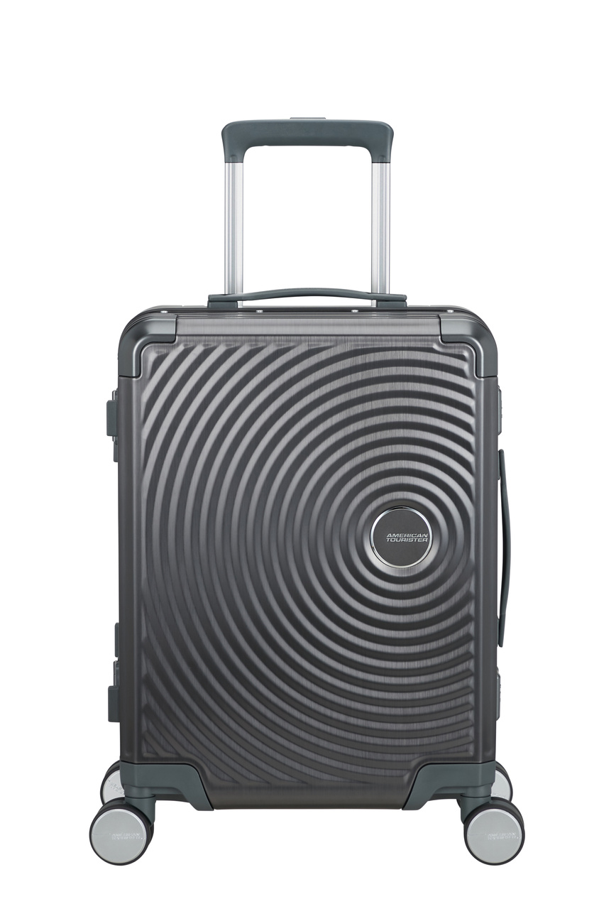 American Tourister Soundbox Alu 55cm Silber Kabinenkoffer