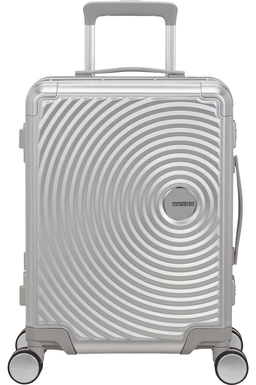 American Tourister Soundbox Alu 55cm Silber Kabinenkoffer