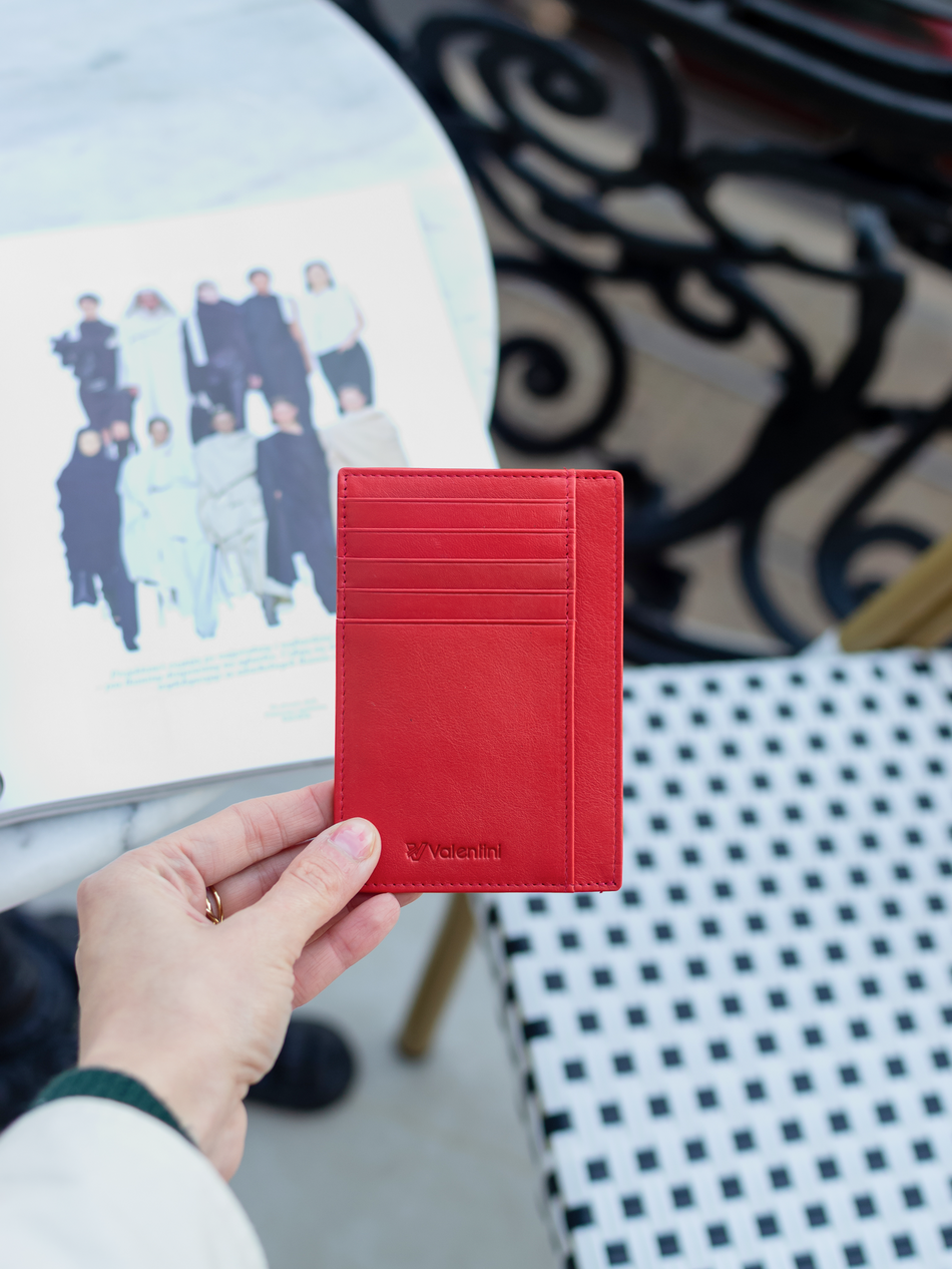 Valentini METALLIC 321 rote Karten- und Dokumententasche