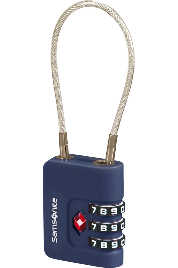 Kłódka kablowa 3-cyfrowa TSA Samsonite granatowa