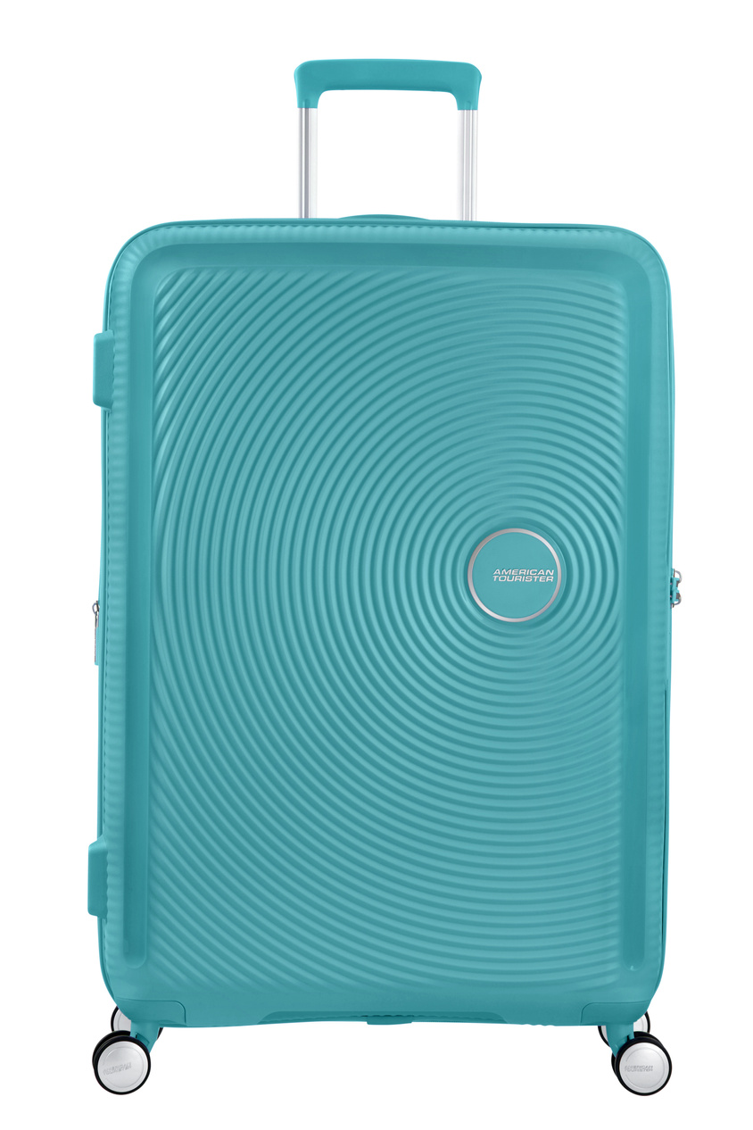 Walizka American Tourister Soundbox 67cm powiększana niebieska