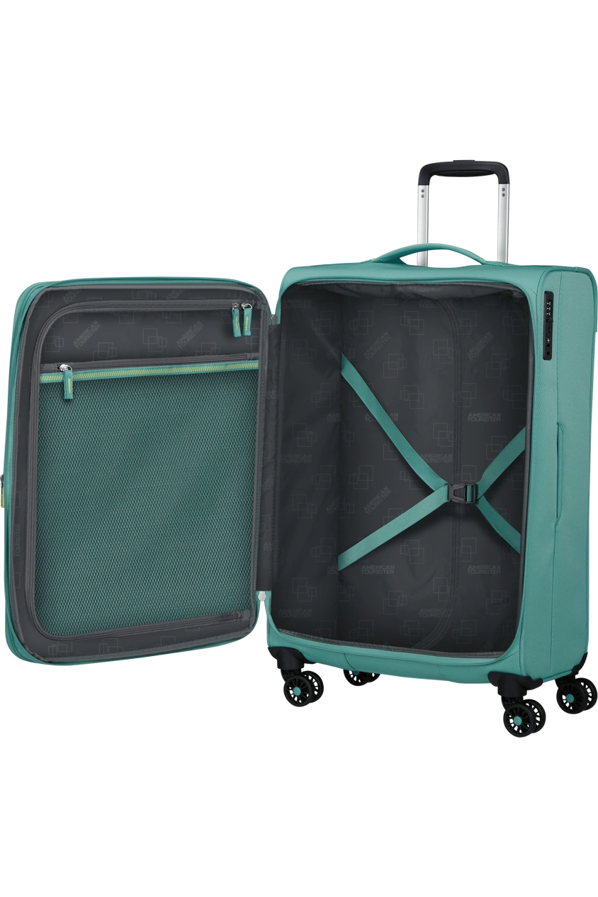 American Tourister Aerospin Koffer 69 cm ausziehbar türkis
