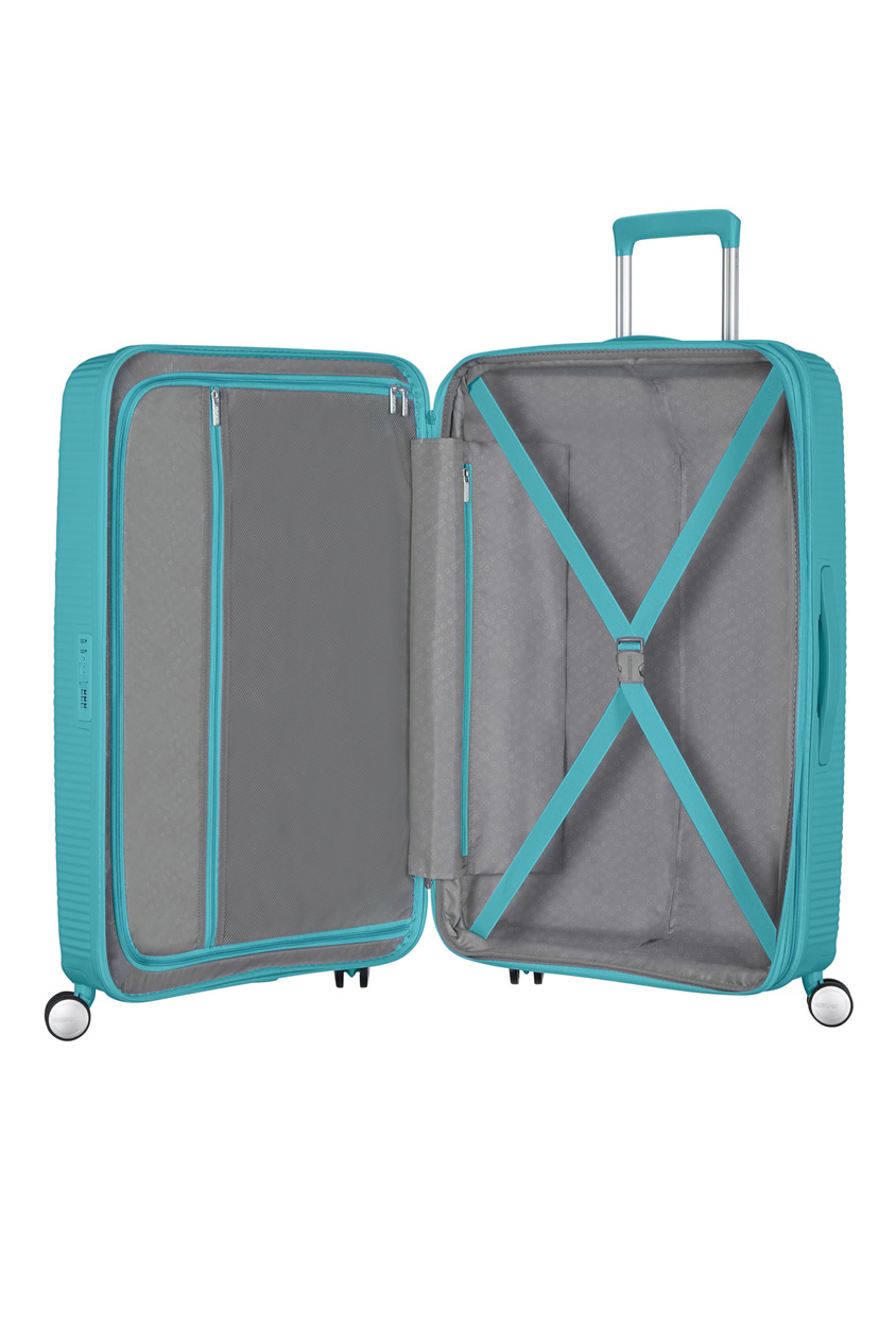 Walizka American Tourister Soundbox 77cm powiększana niebieska