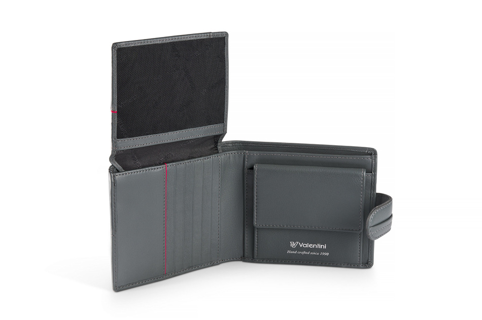Portfel męski Valentini Black & Red Diamond 502P szary