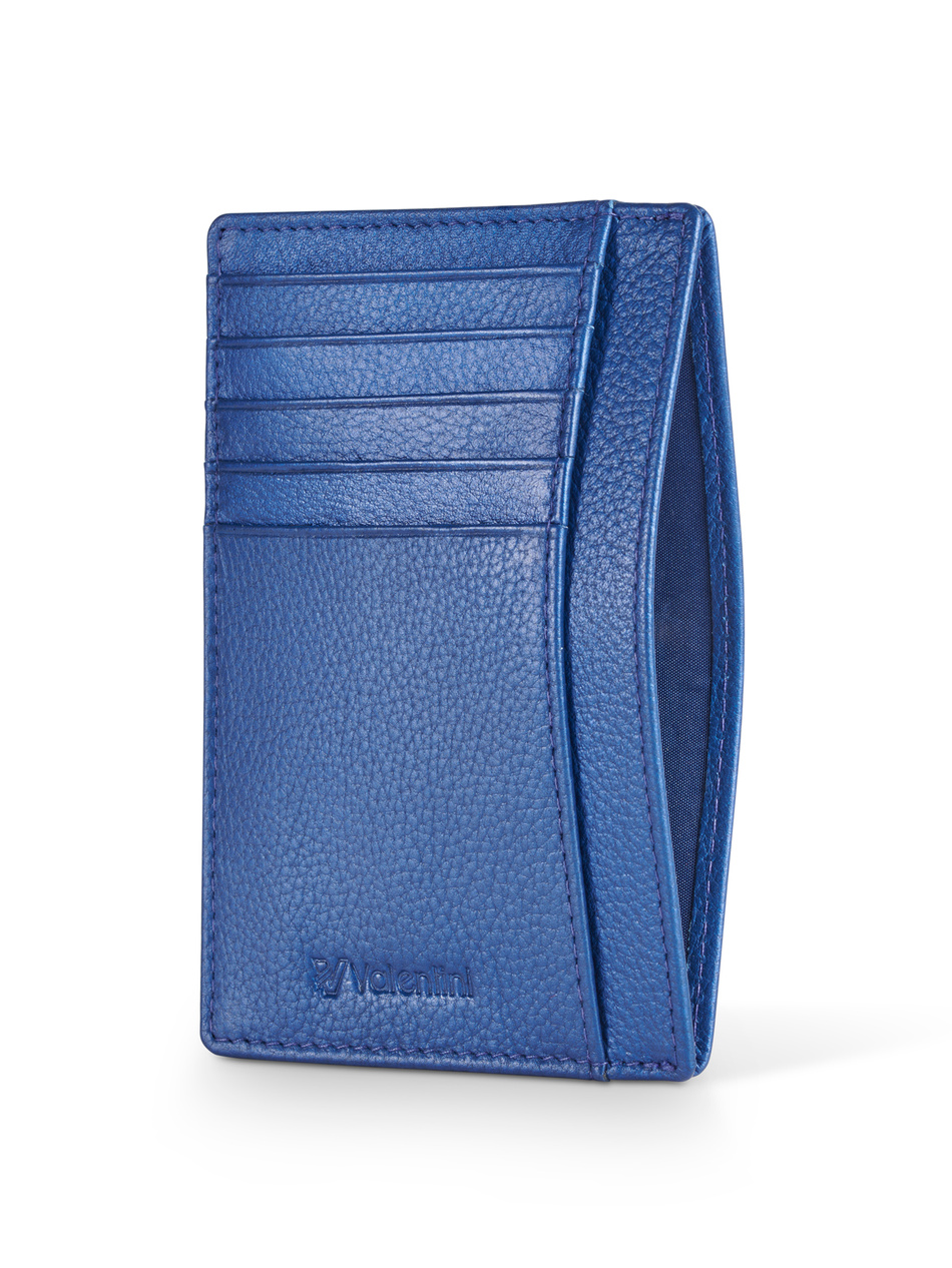 Valentini Metallic 321 blaues Karten- und Dokumentenetui