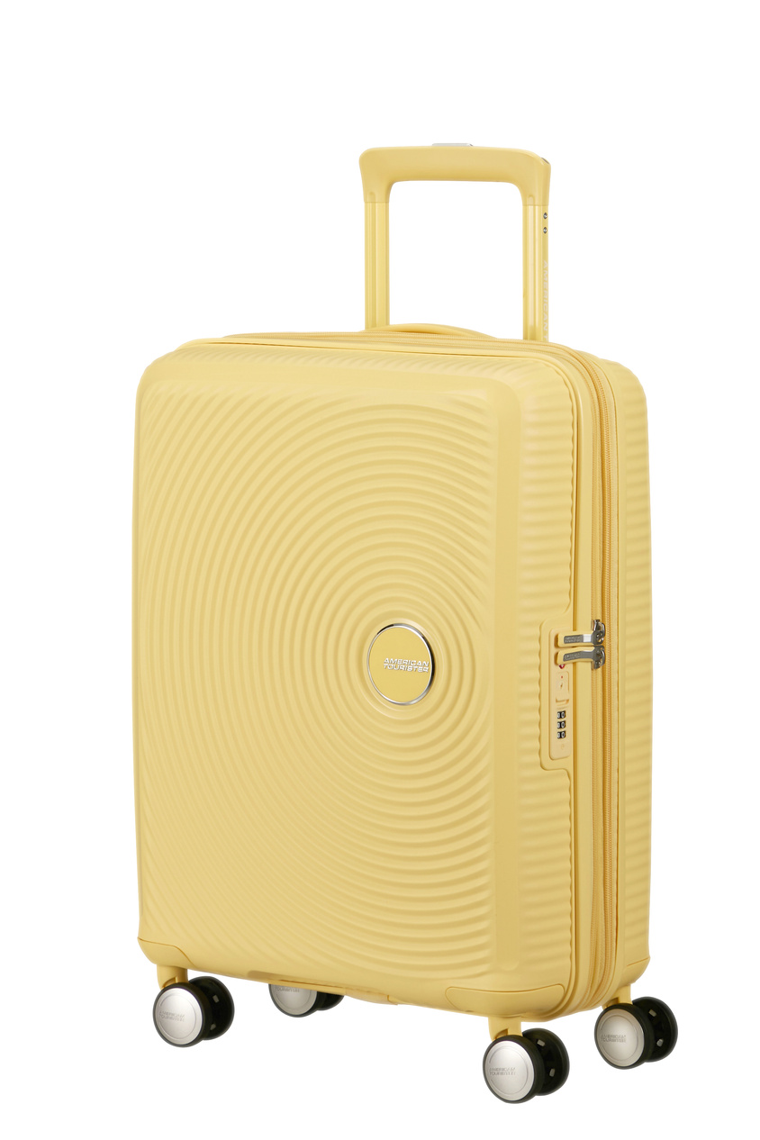 American Tourister Soundbox Kabinenkoffer 55cm, vergrößerbar, hellgelb