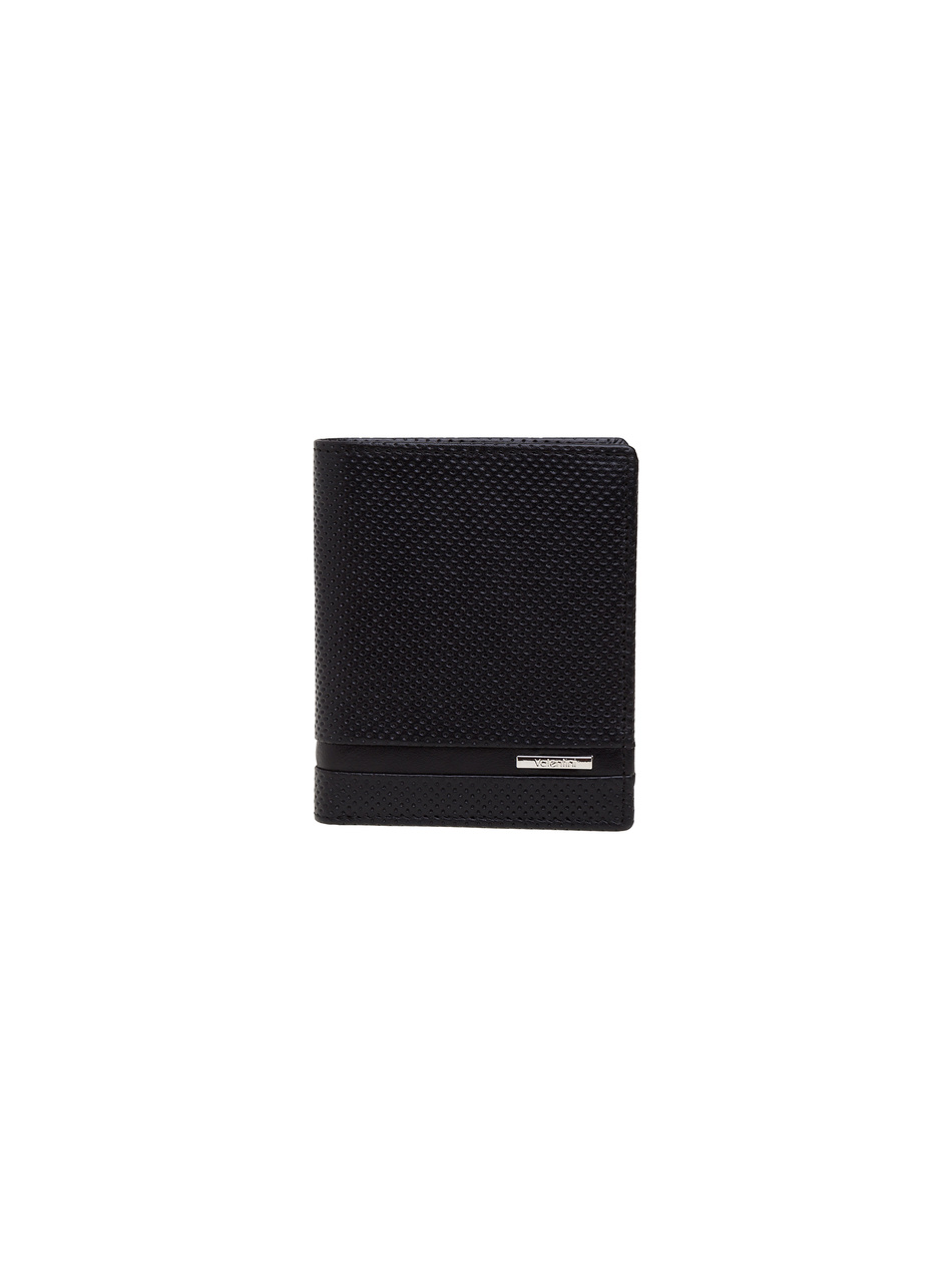 Valentini Perforierte 115 schwarze vertikale Brieftasche für Männer