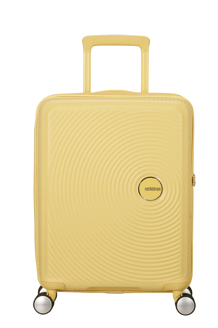 Walizka kabinowa American Tourister Soundbox 55cm powiększana żółta jasna