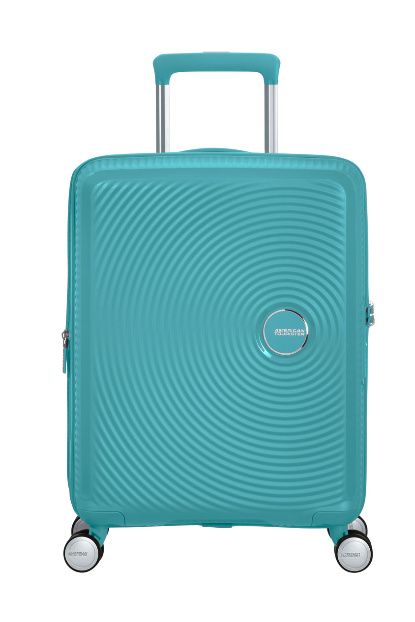 Walizka kabinowa American Tourister Soundbox 55cm powiększana niebieska