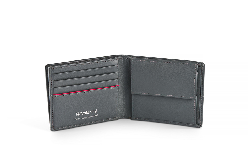 Valentini Black&Red Diamond Herrengeldbörse 274 grau