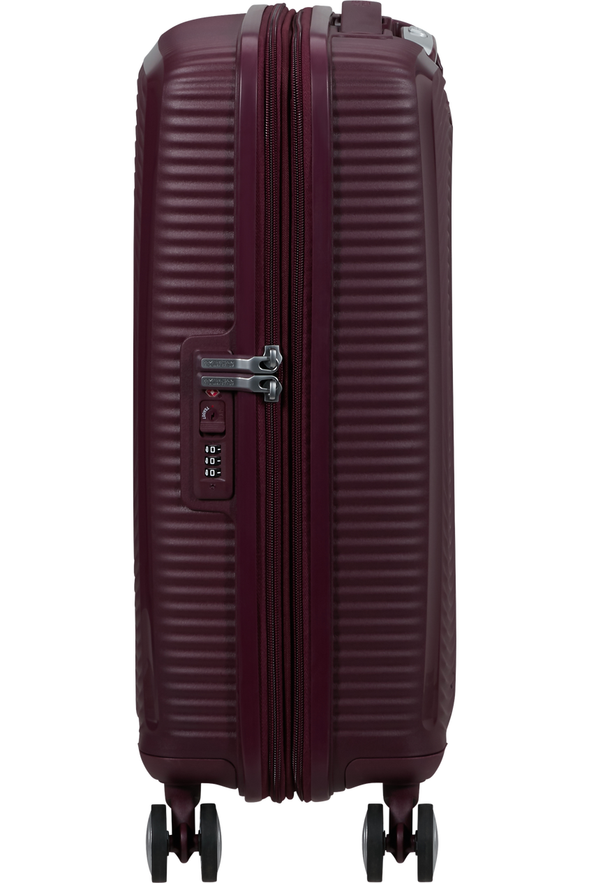 Walizka kabinowa American Tourister Soundbox 55 cm powiększana wiśniowa