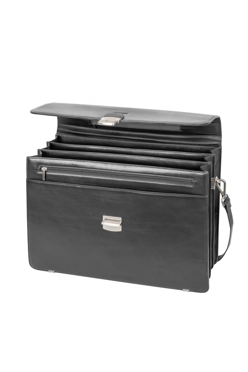 Valentini Ambassador 605 Aktentasche aus Leder, schwarz