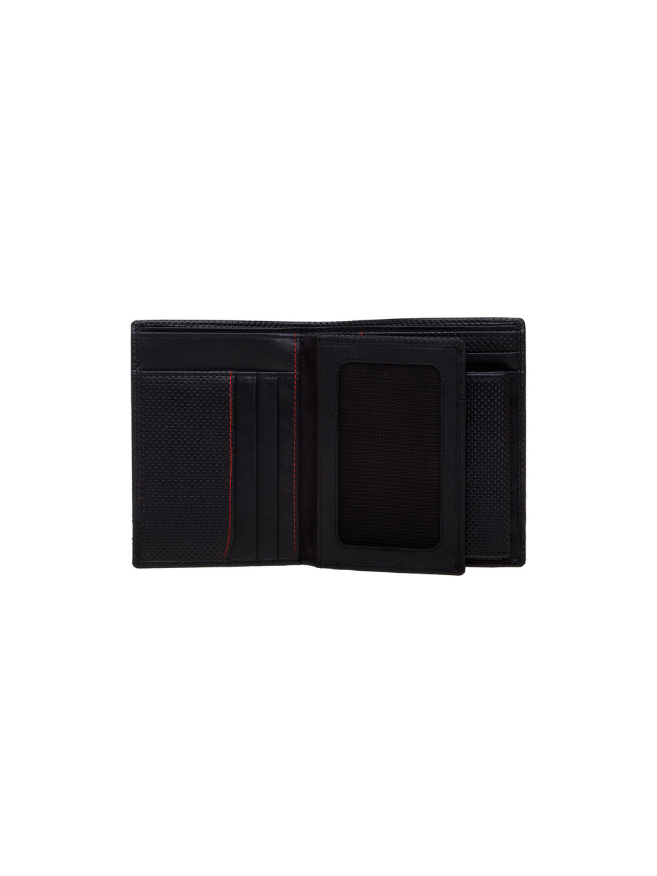 Valentini Perforiertes 112 schwarzes vertikales Portemonnaie für Männer