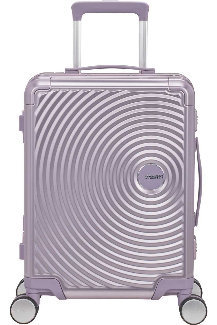 Walizka kabinowa American Tourister Soundbox Alu 55cm fioletowa