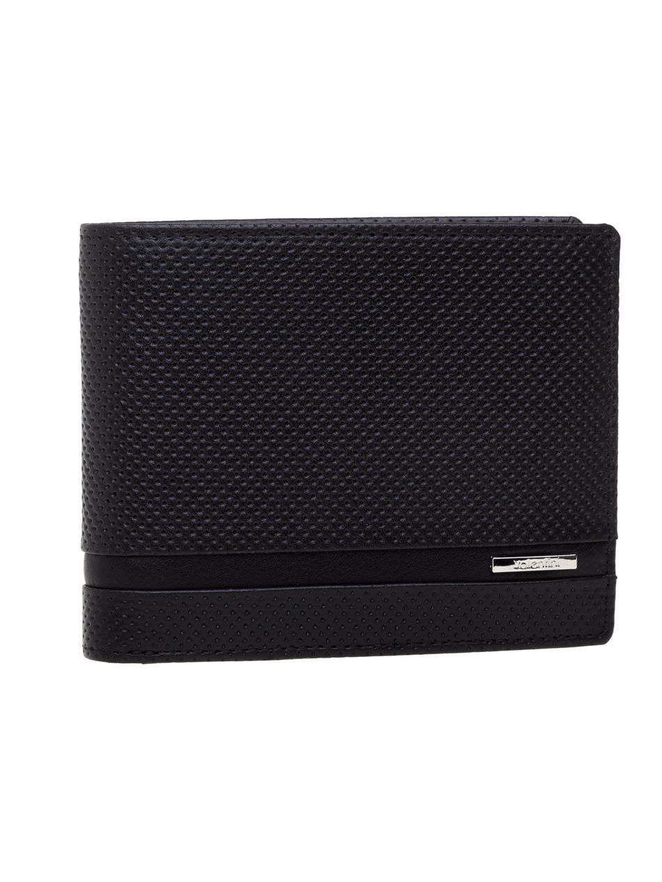 Valentini Perforierte P20 horizontale Brieftasche für Männer schwarz