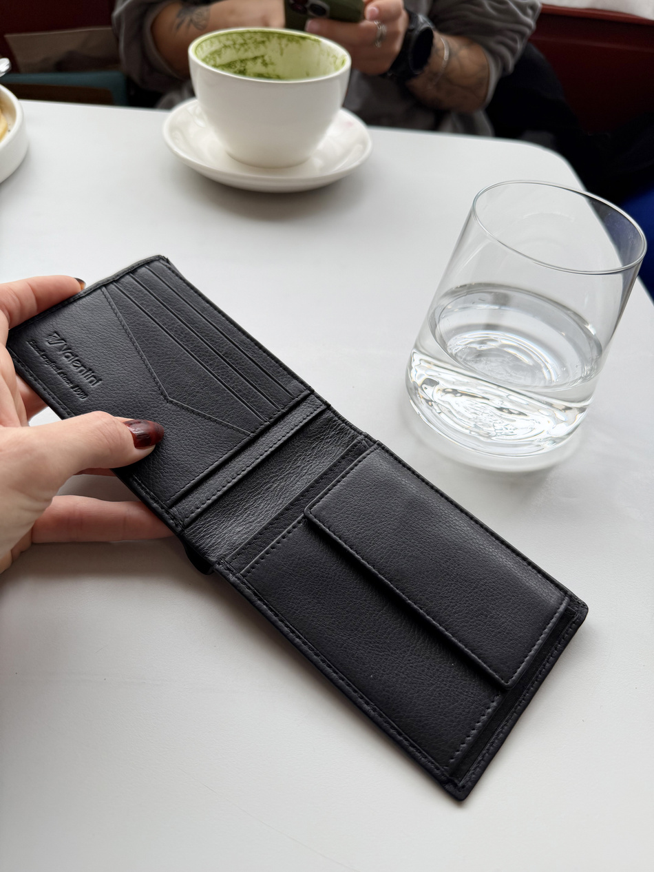 Valentini Prisma 274 schwarzes Herren Portemonnaie aus Leder