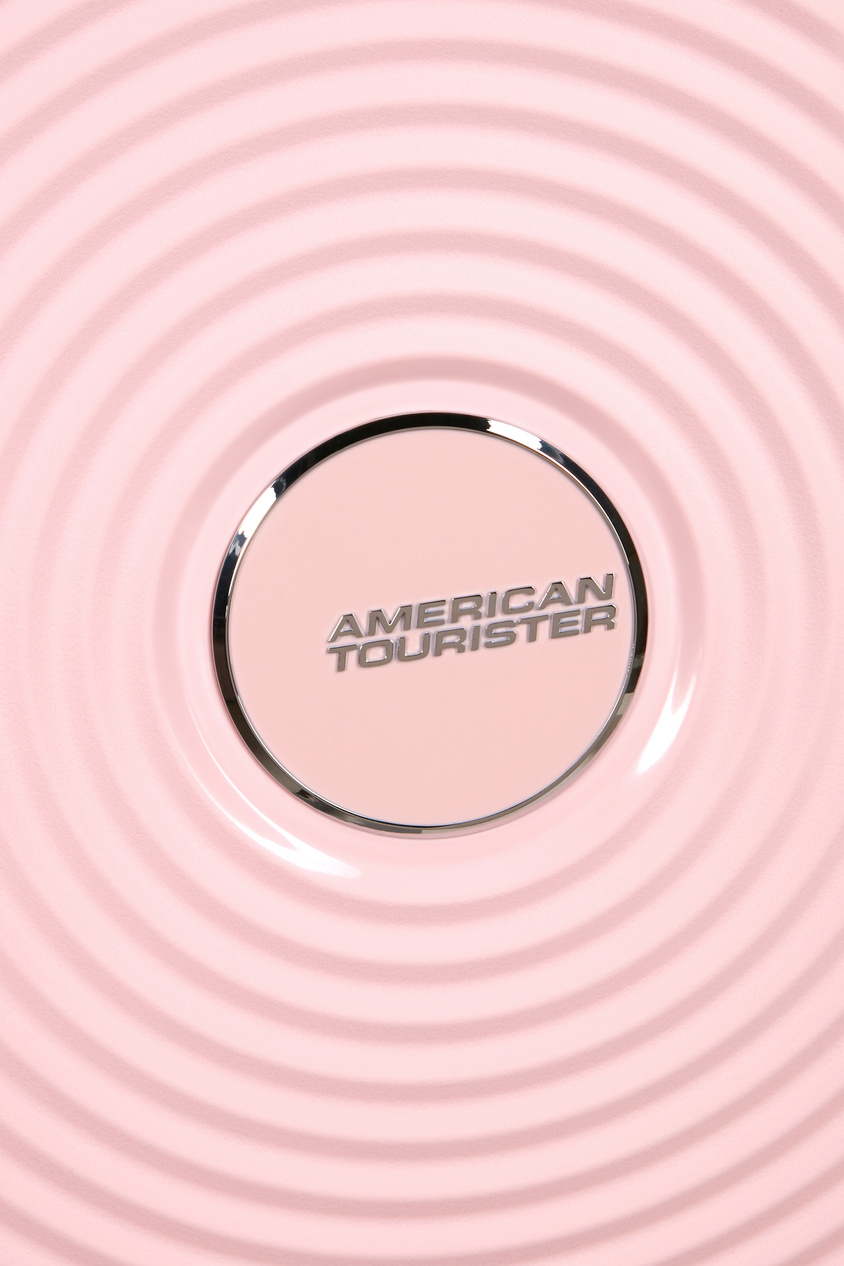 Walizka kabinowa American Tourister Soundbox 55cm powiększana różowa jasna